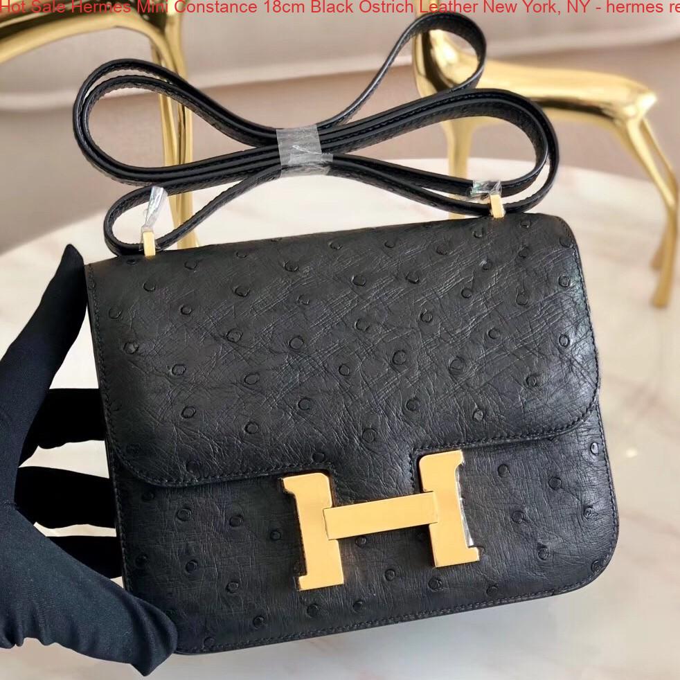 Hot Sale Hermes Mini Constance 18cm Black Ostrich Leather New York, NY ...
